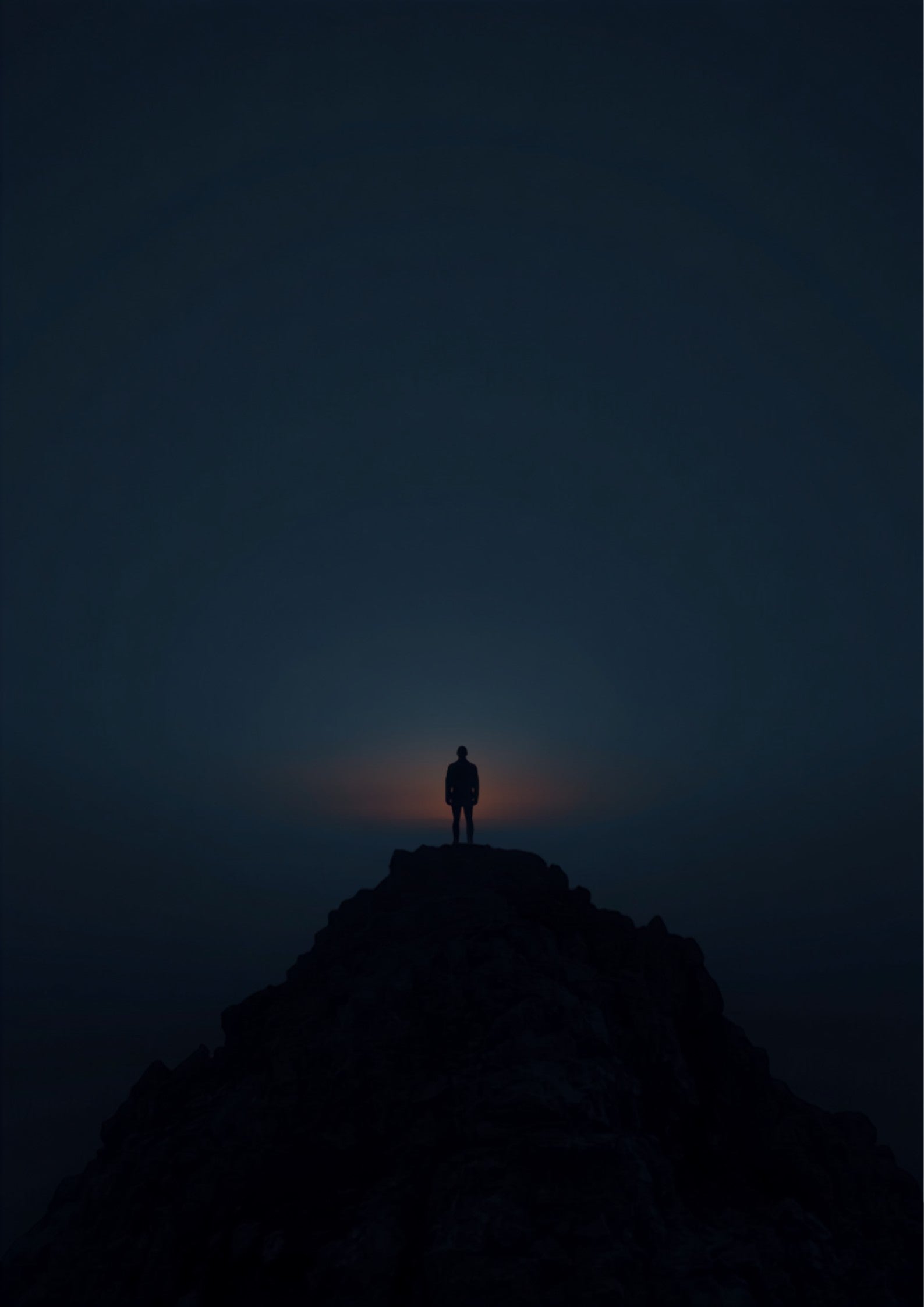 Simply Motivated hero — a man standing strong at dawn